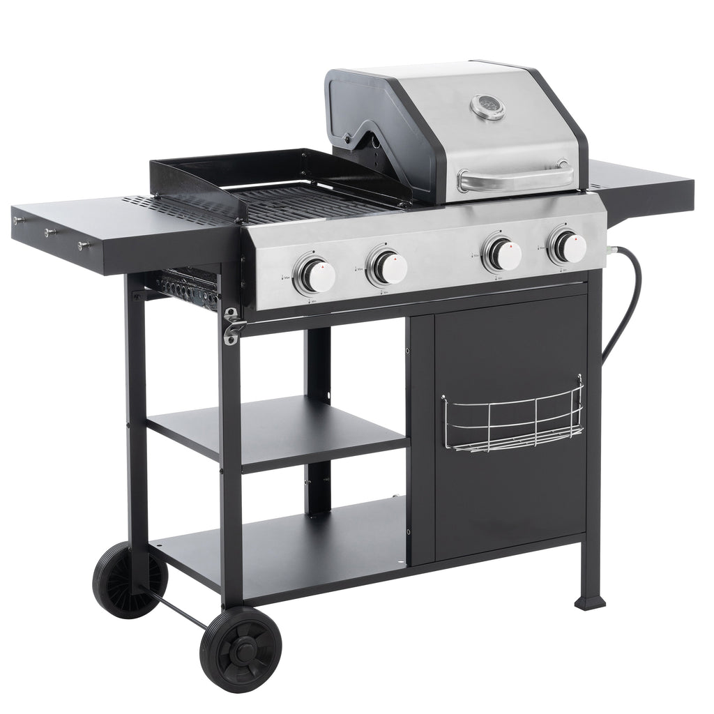 2+2 Gas Grill & Griddle Combo with Pizza Pan