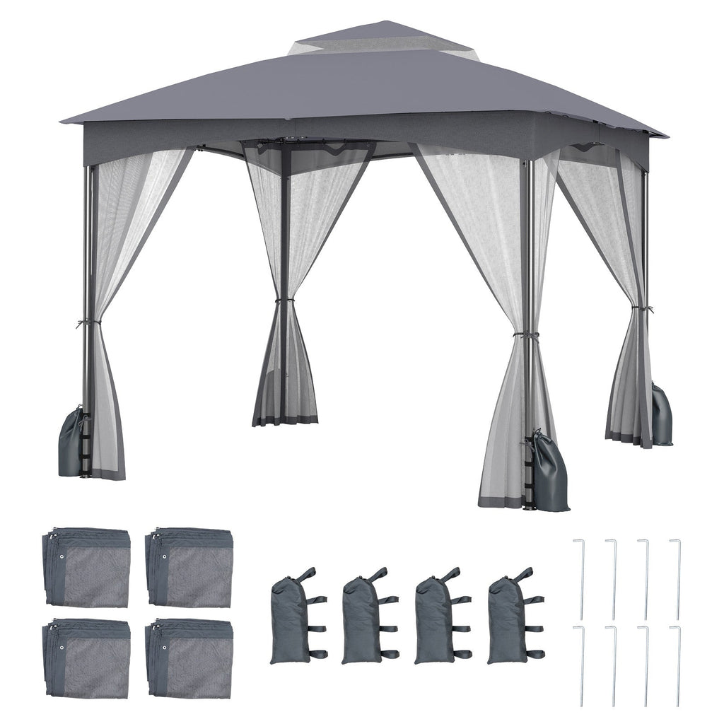 10' × 10' Patio Gazebo with Netting