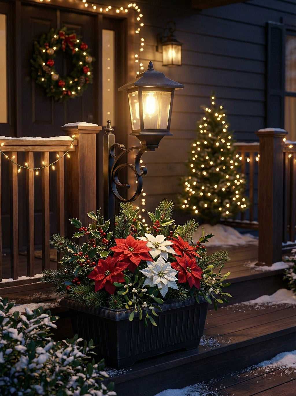 Solar Lamp Post with Planter
