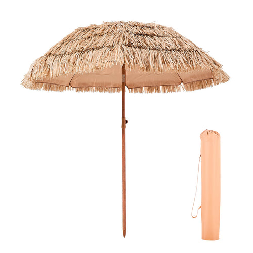 6-foot thatched tiki patio umbrella
