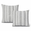 Neutral Striped Outdoor Throw Pillows – Set of 2, 18"