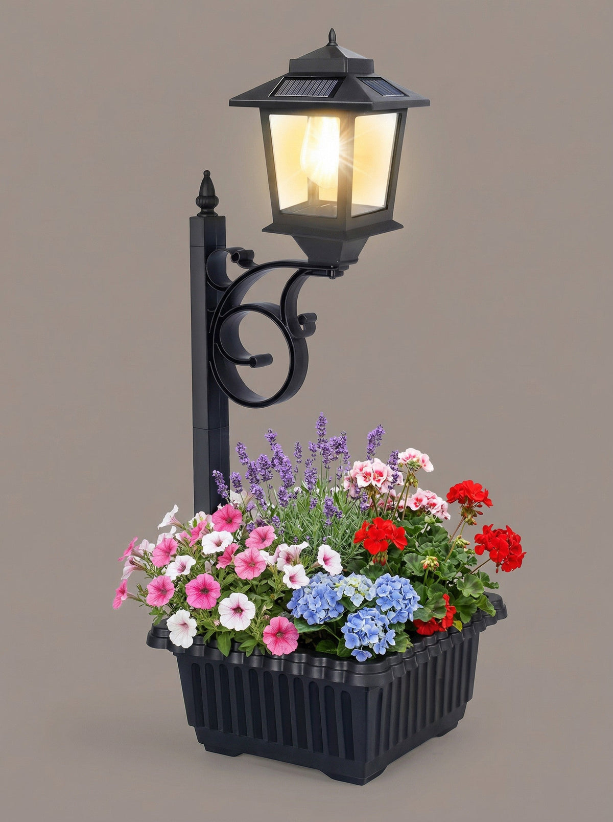 Solar Lamp Post with Planter