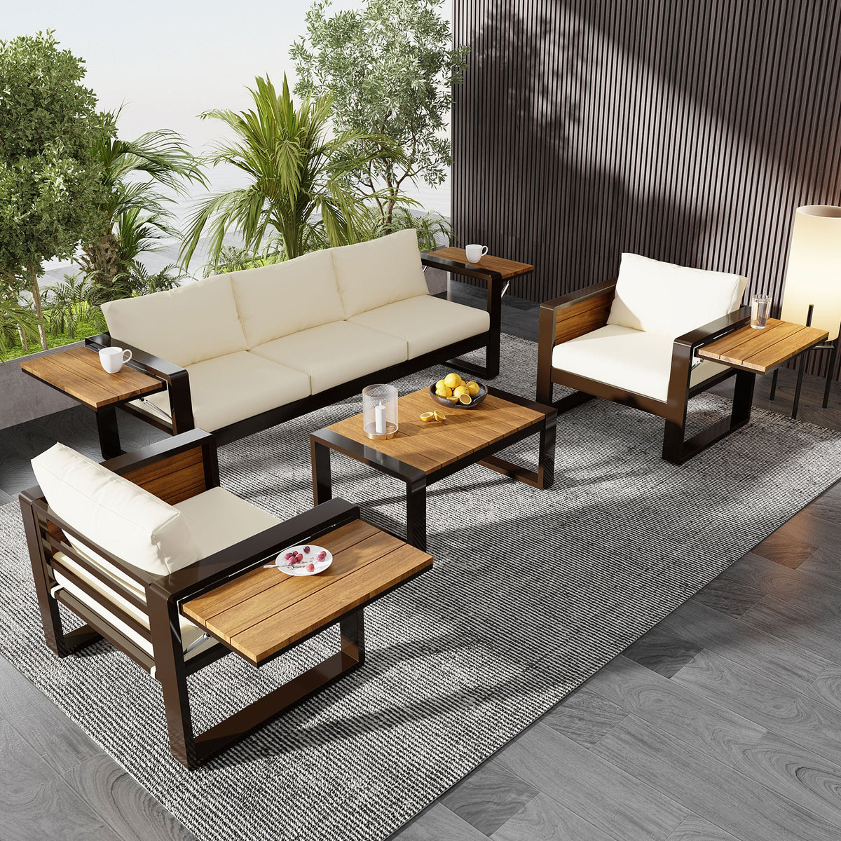 4-Piece Aluminum Outdoor Conversation Set