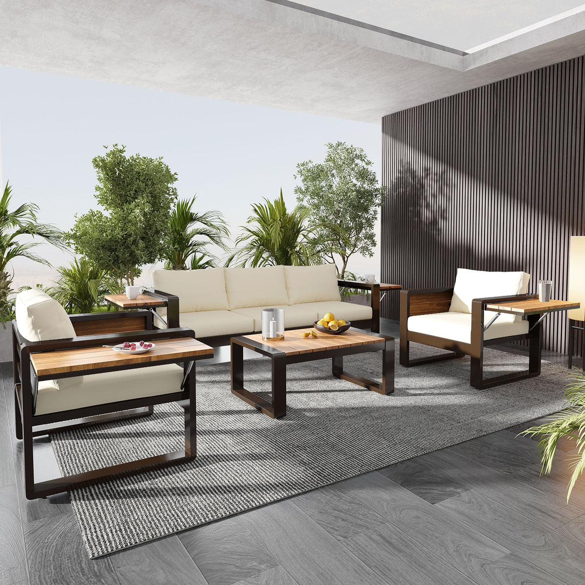 4-Piece Aluminum Outdoor Conversation Set