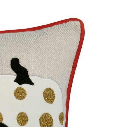 Embroidered Halloween Pumpkin Lumbar Pillow – 14" x 20"