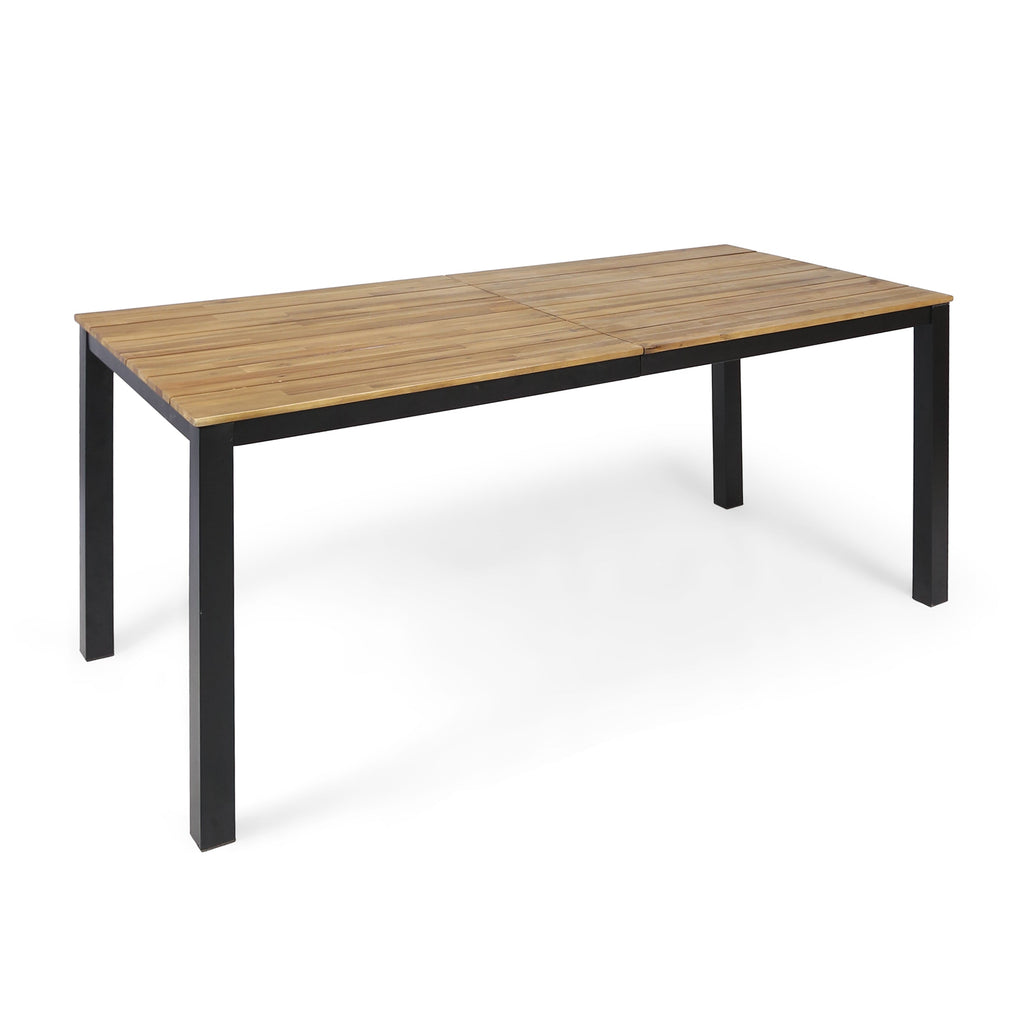 3-Piece Acacia Wood Dining Set with Benches