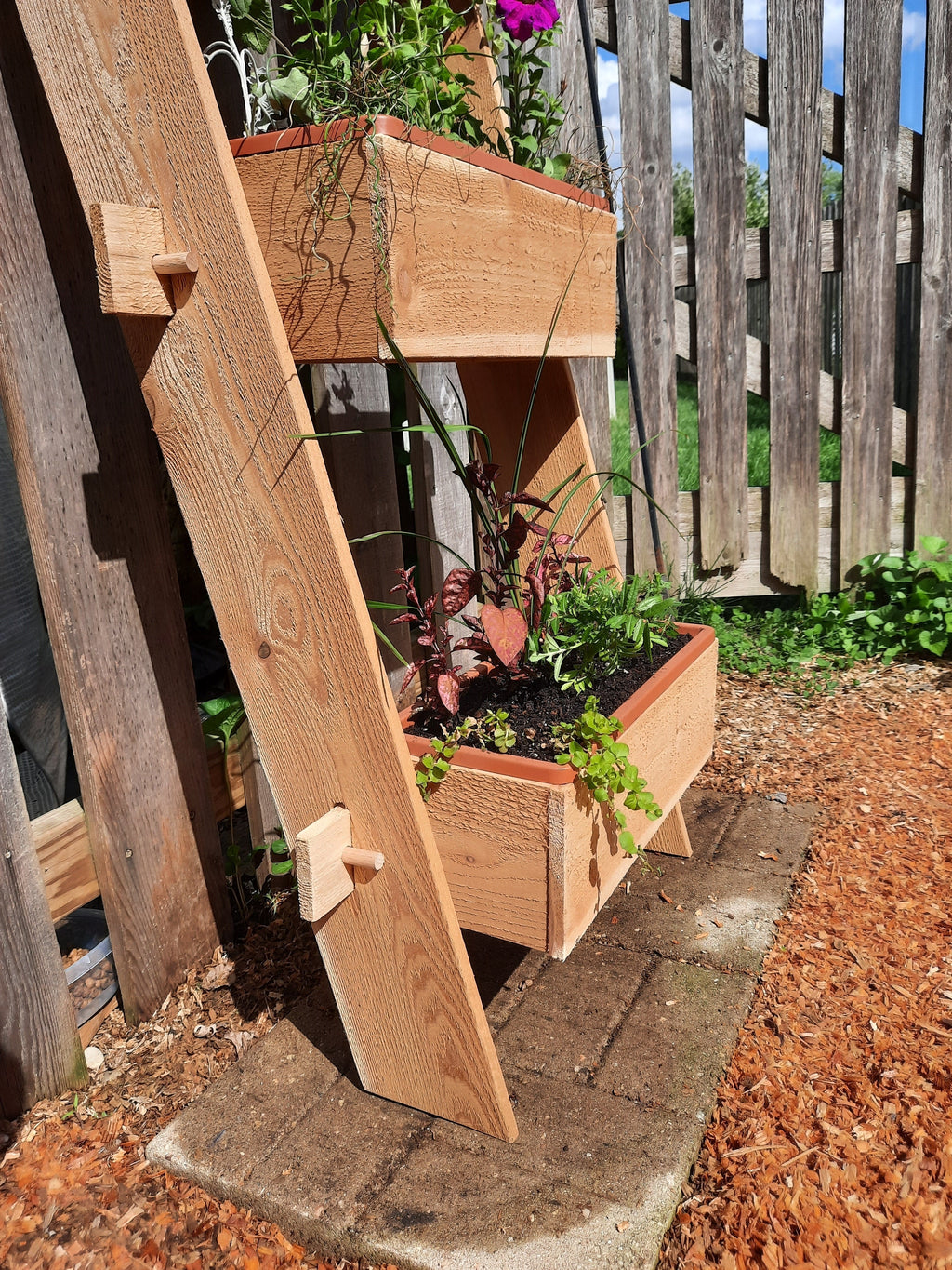 Timberlane Gardens 3-Tier Vertical Cedar Planter