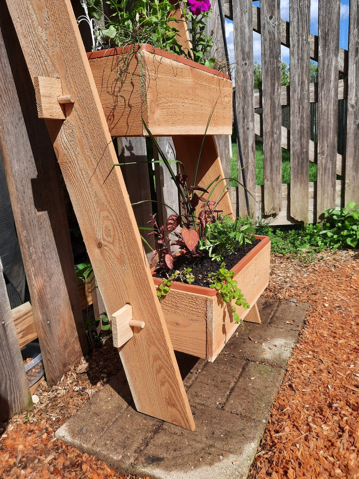 Timberlane Gardens 3-Tier Vertical Cedar Planter