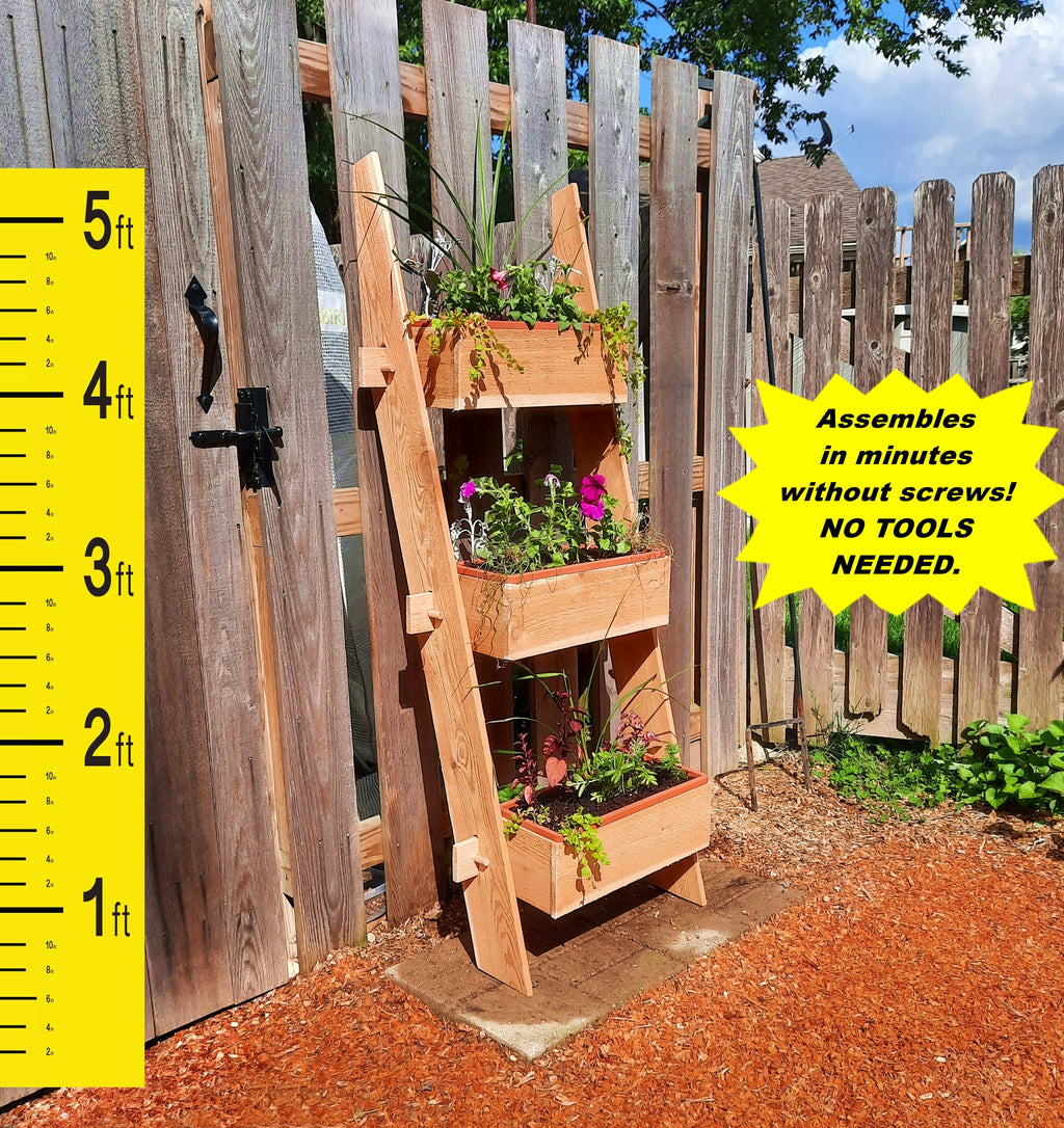 Timberlane Gardens 3-Tier Vertical Cedar Planter