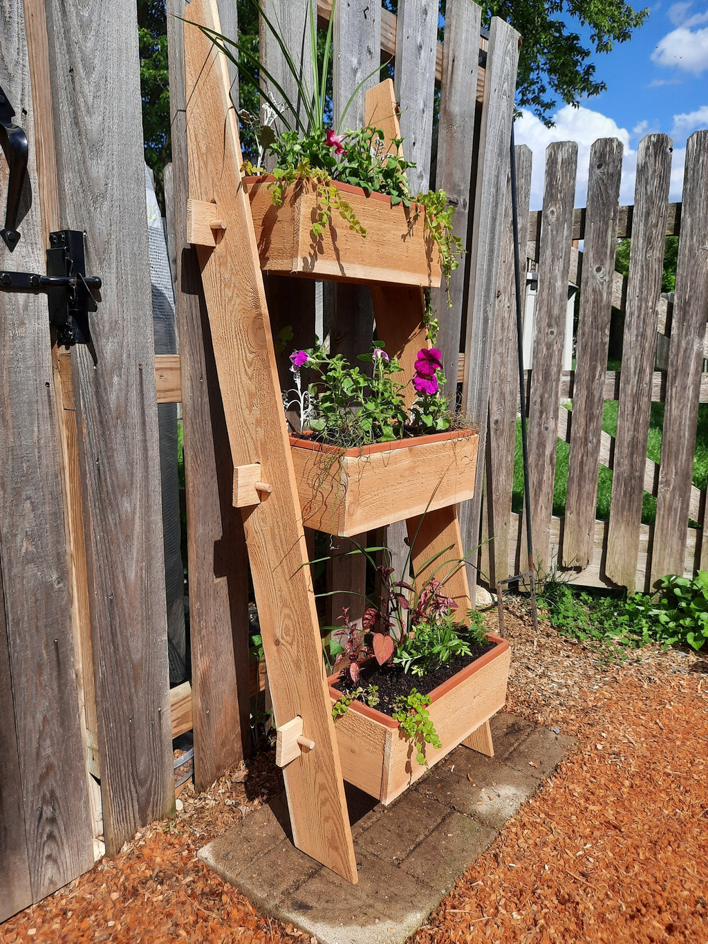 Timberlane Gardens 3-Tier Vertical Cedar Planter