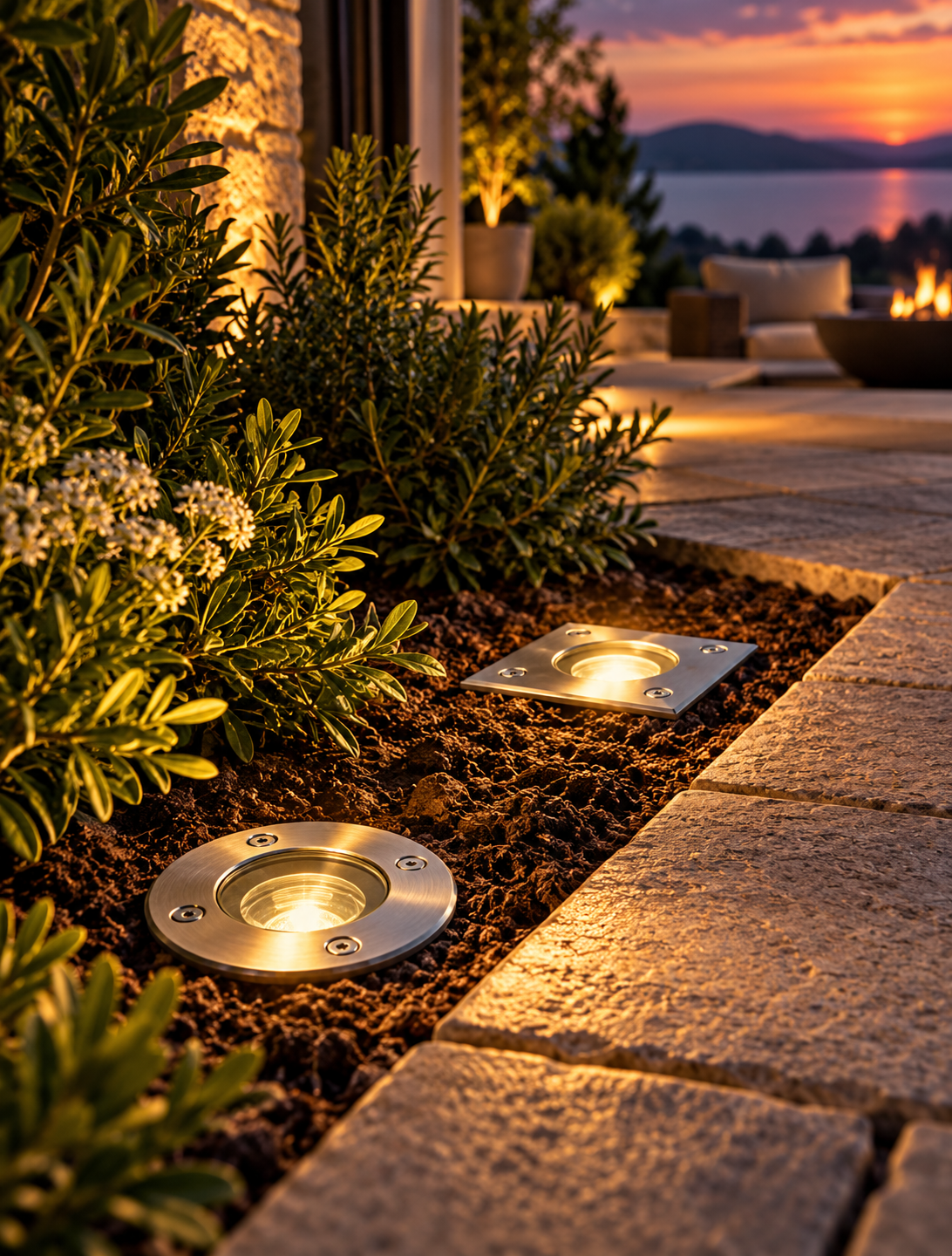 GU10 stainless steel in-ground landscape light styled outdoors