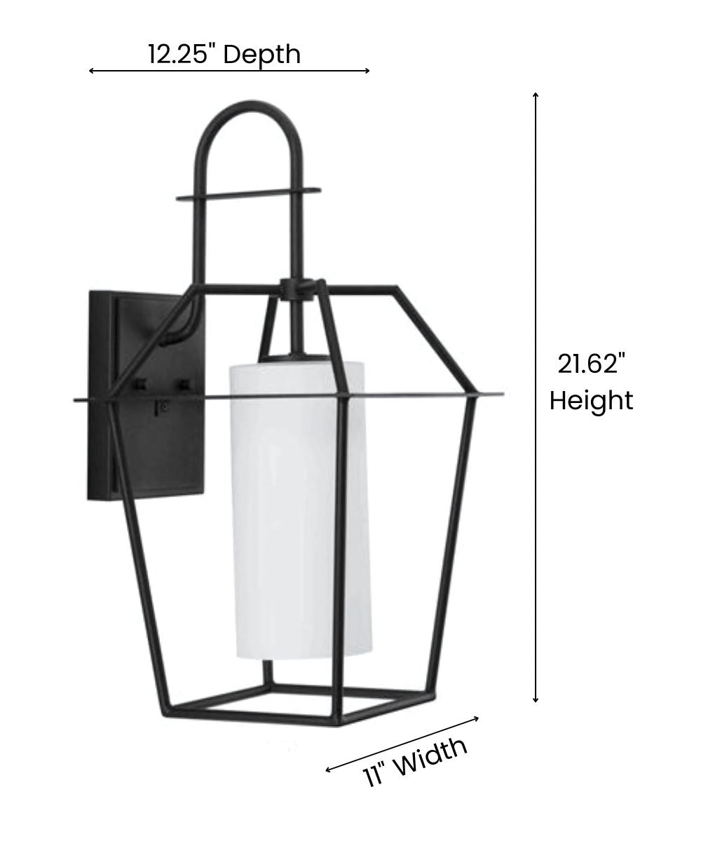 Chilton 22" Extra-Large Outdoor Wall Lantern – Textured Black