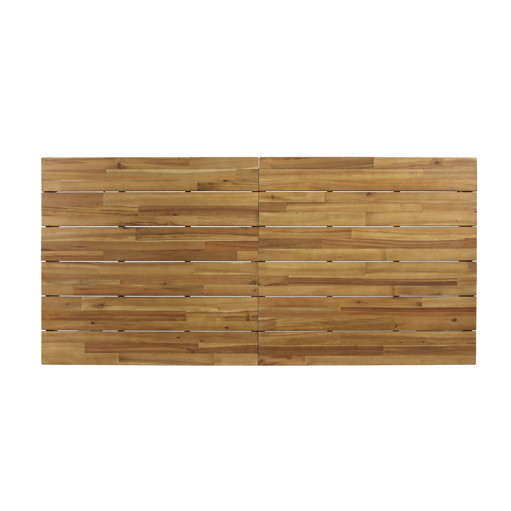 3-Piece Acacia Wood Dining Set with Benches