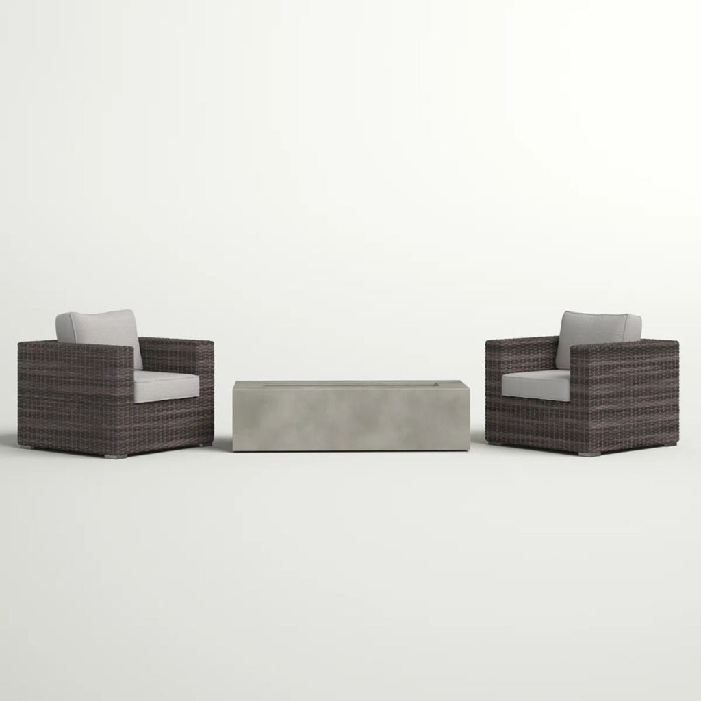 3-Piece Wicker Fire Pit Conversation Set