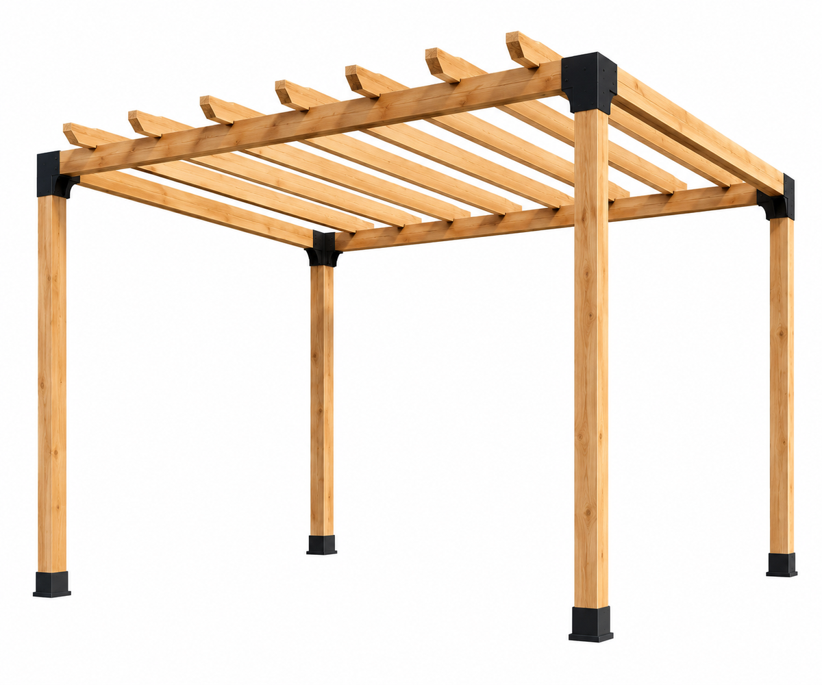DIY Freestanding Pergola Bracket Kit with Roof Rafter Brackets – Up to 12' × 12'