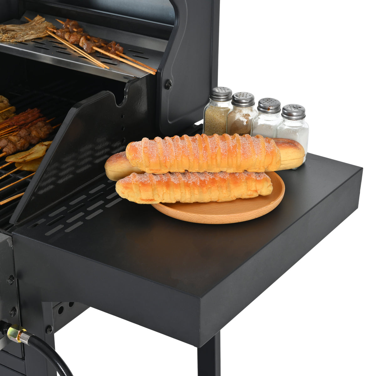 2+2 Gas Grill & Griddle Combo with Pizza Pan