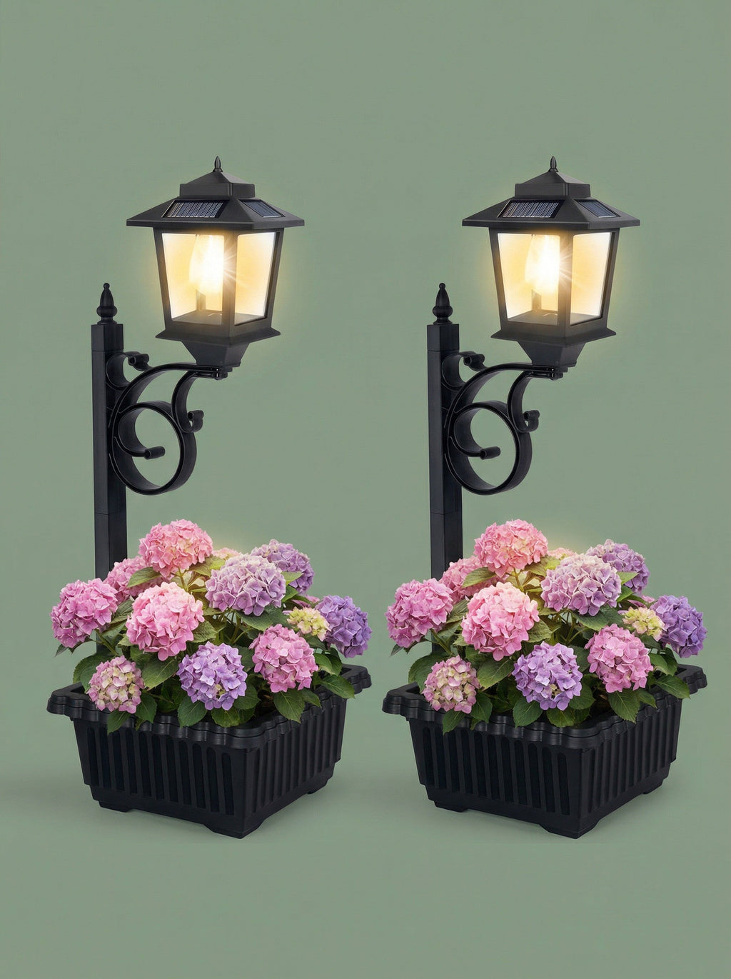 Solar Lamp Post with Planter