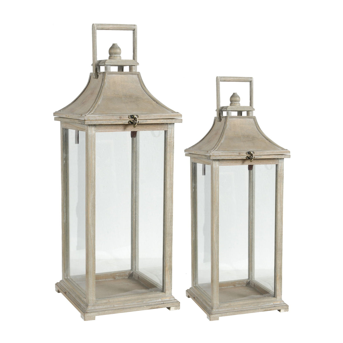 Ivory wood candle lantern set - product view 5