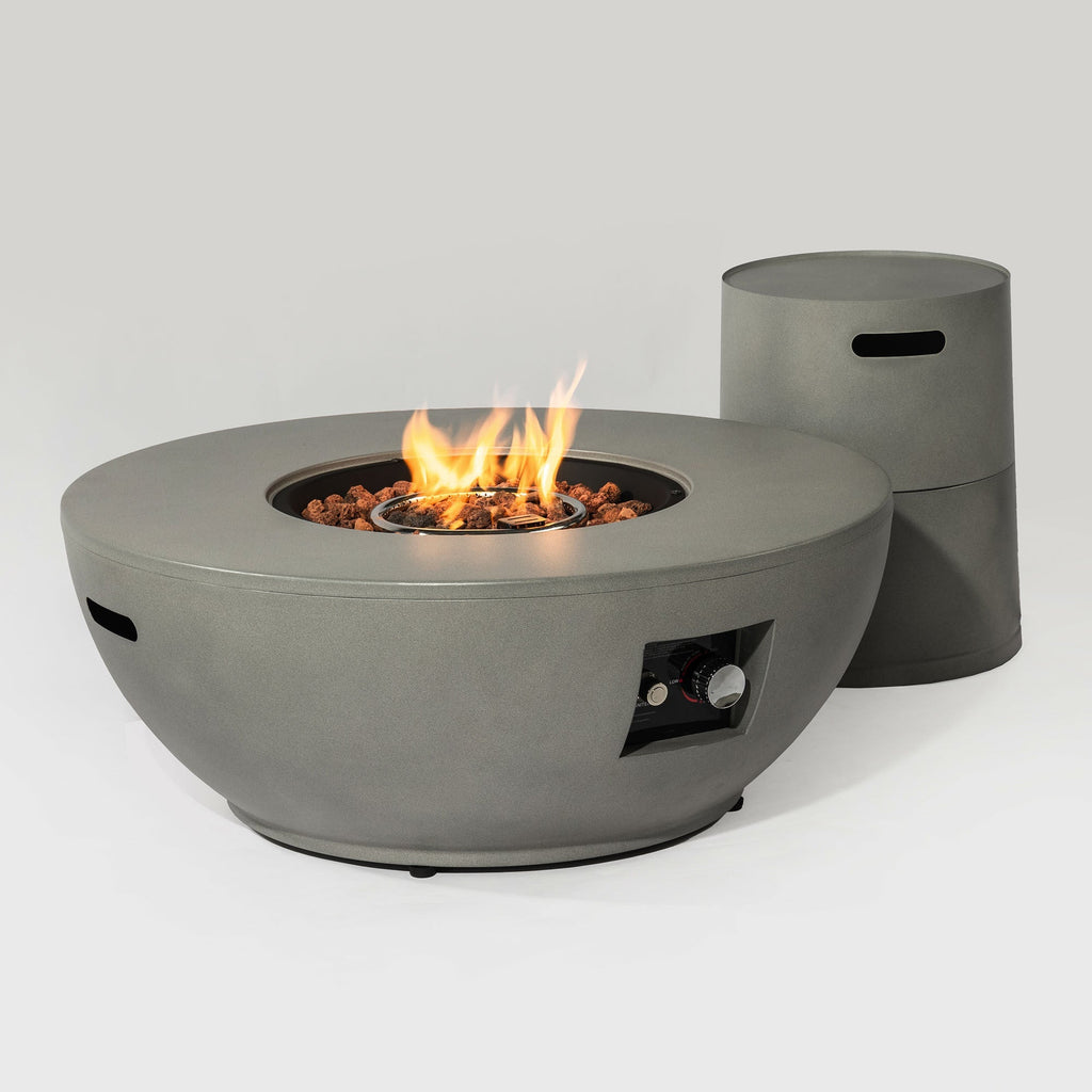 36-Inch Propane Gas Fire Pit Table – Grey Steel