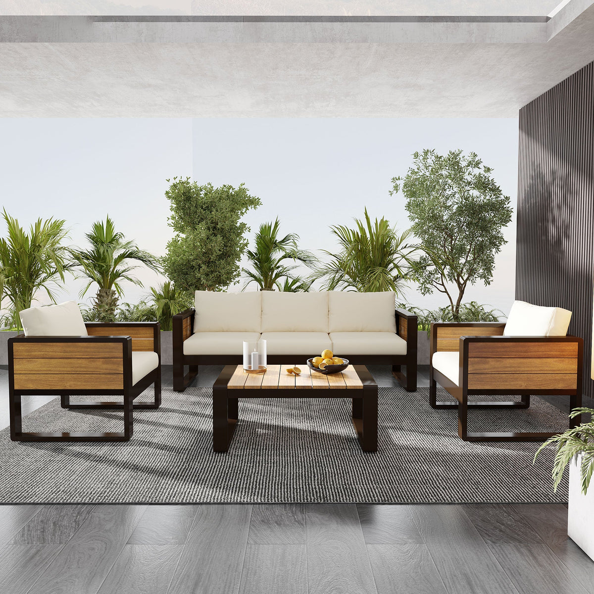 4-Piece Aluminum Outdoor Conversation Set