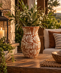 Brown & White Talavera Vase