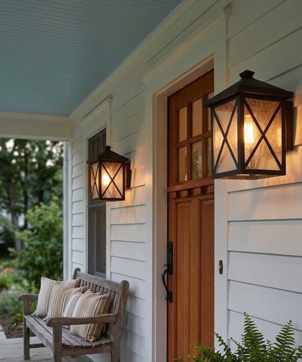 Leonis 10-Inch Black Outdoor Wall Lantern with Seeded Glass
