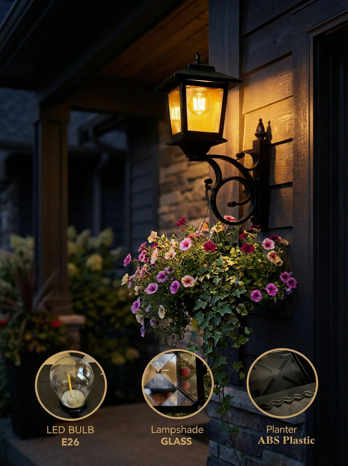 Solar Lamp Post with Planter