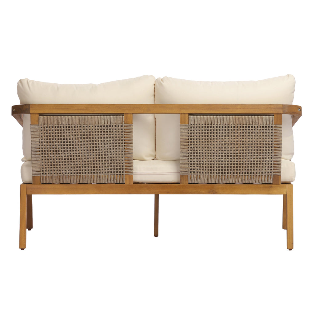 4-Piece Acacia Wood & Wicker Patio Set