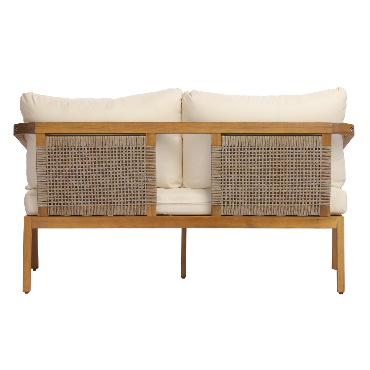 4-Piece Acacia Wood & Wicker Patio Set