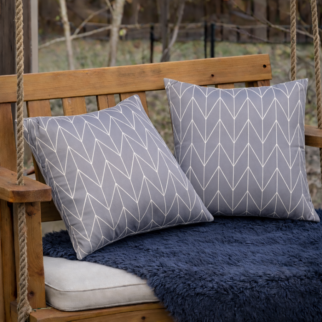 Dusty Gray Outdoor Throw Pillows – Set of 2, 18"