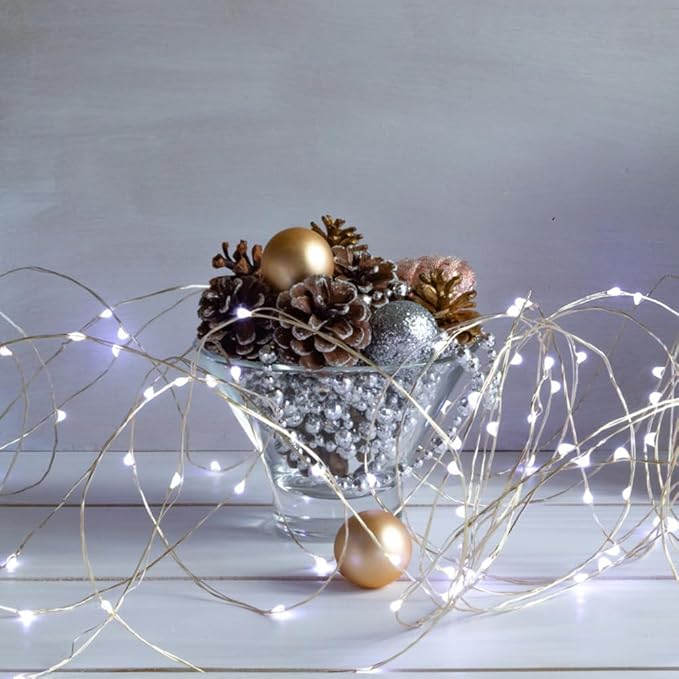 100-Foot Cool White LED Fairy String Lights – 300 Lights