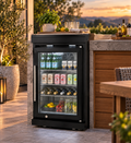 Black Single Door Fridge Cabinet