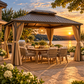 16' × 12' Hardtop Gazebo with Curtains & Netting