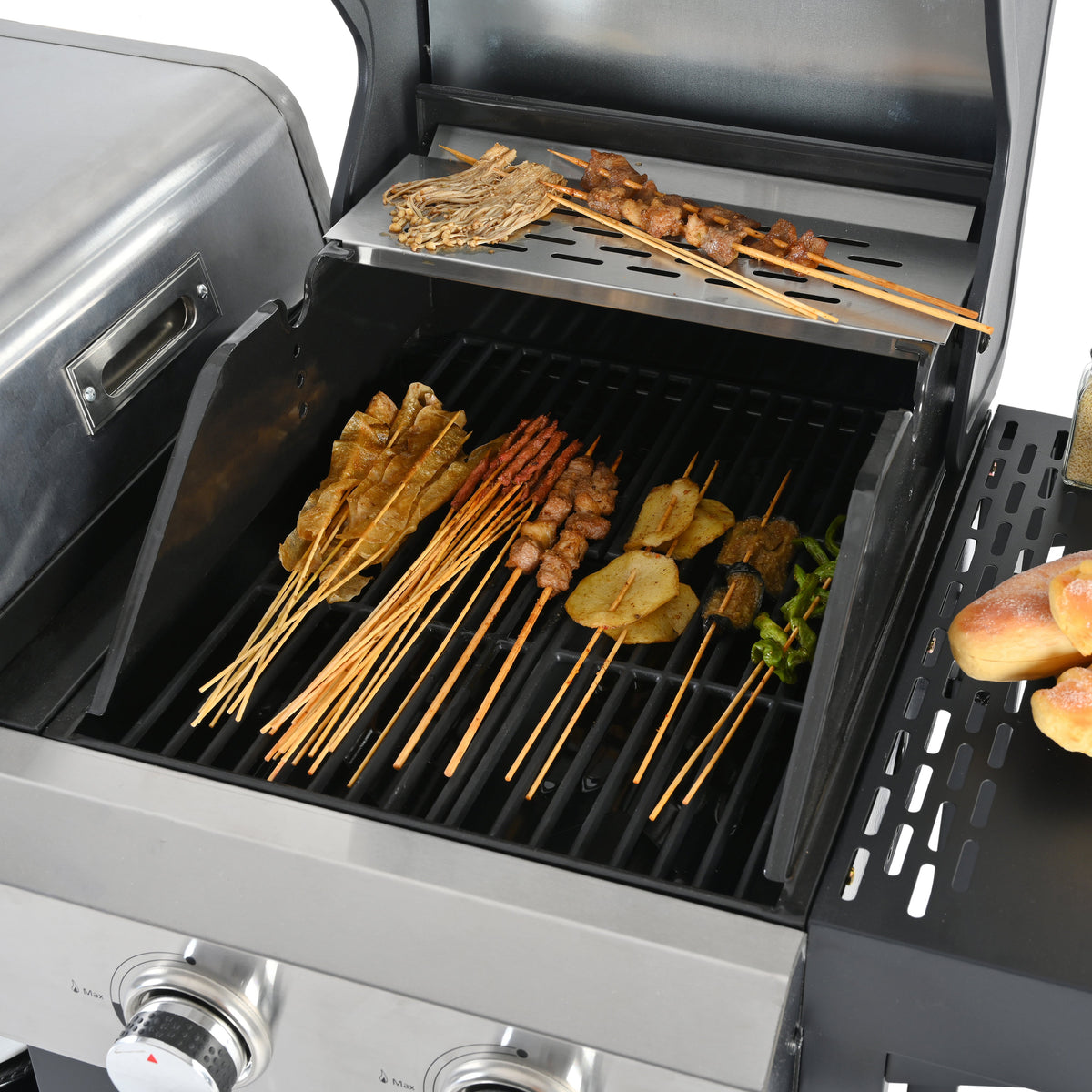 2+2 Gas Grill & Griddle Combo with Pizza Pan