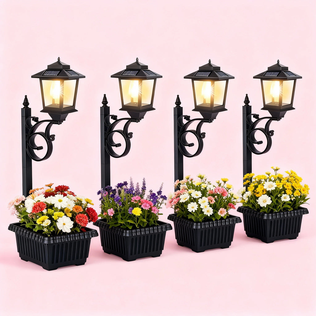 Solar Lamp Post with Planter