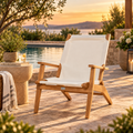 Walker Folding Eucalyptus Wood Outdoor Lounge Chair