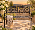Cast-Aluminum Patio Bench — Antique Bronze