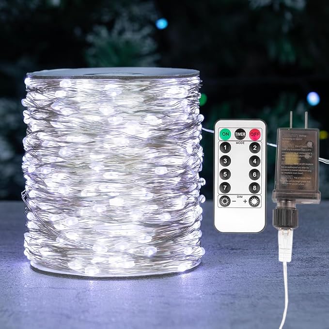 100-Foot Cool White LED Fairy String Lights – 300 Lights