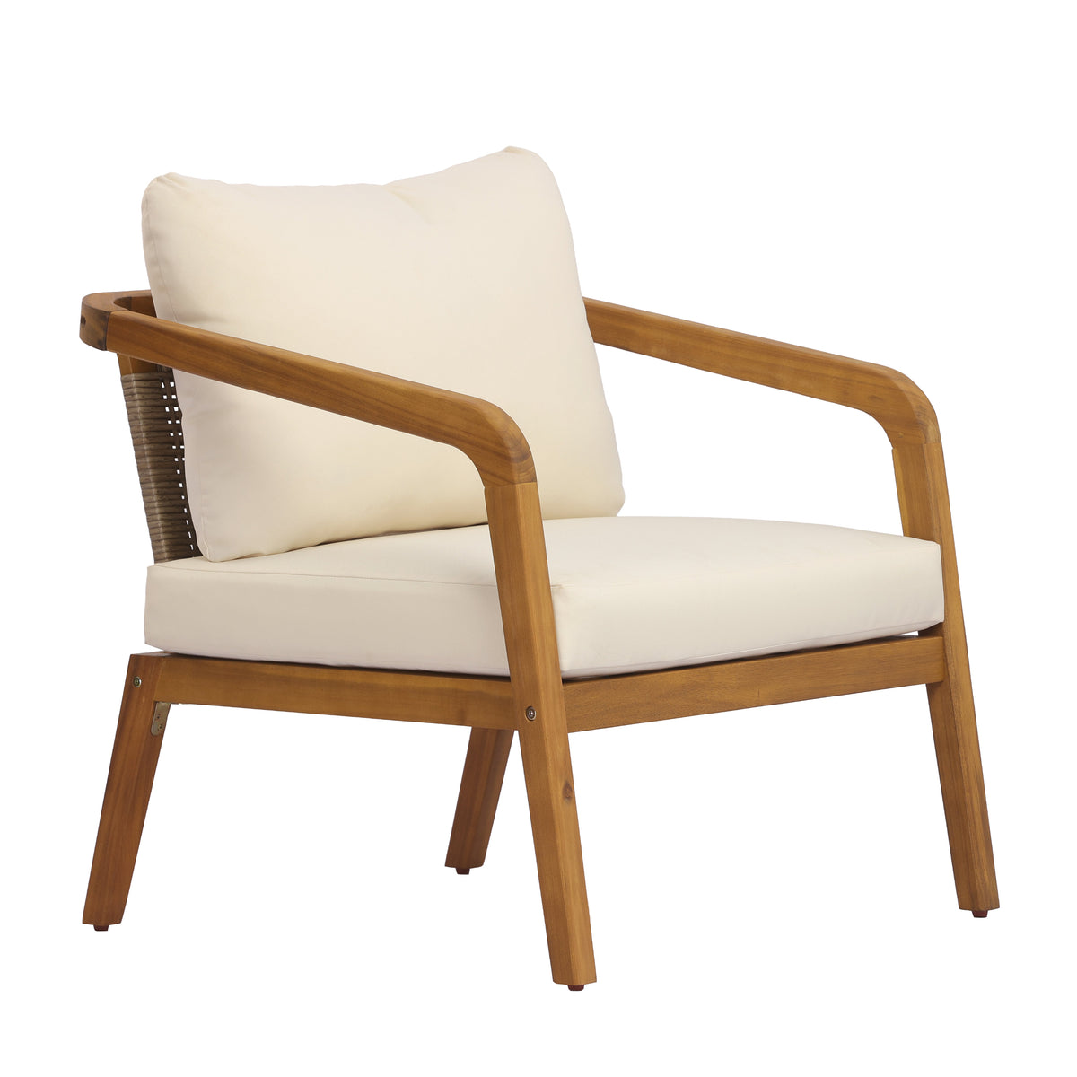 4-Piece Acacia Wood & Wicker Patio Set