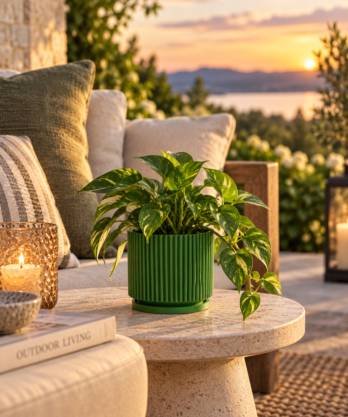 Mid-Century Ribbed Planter