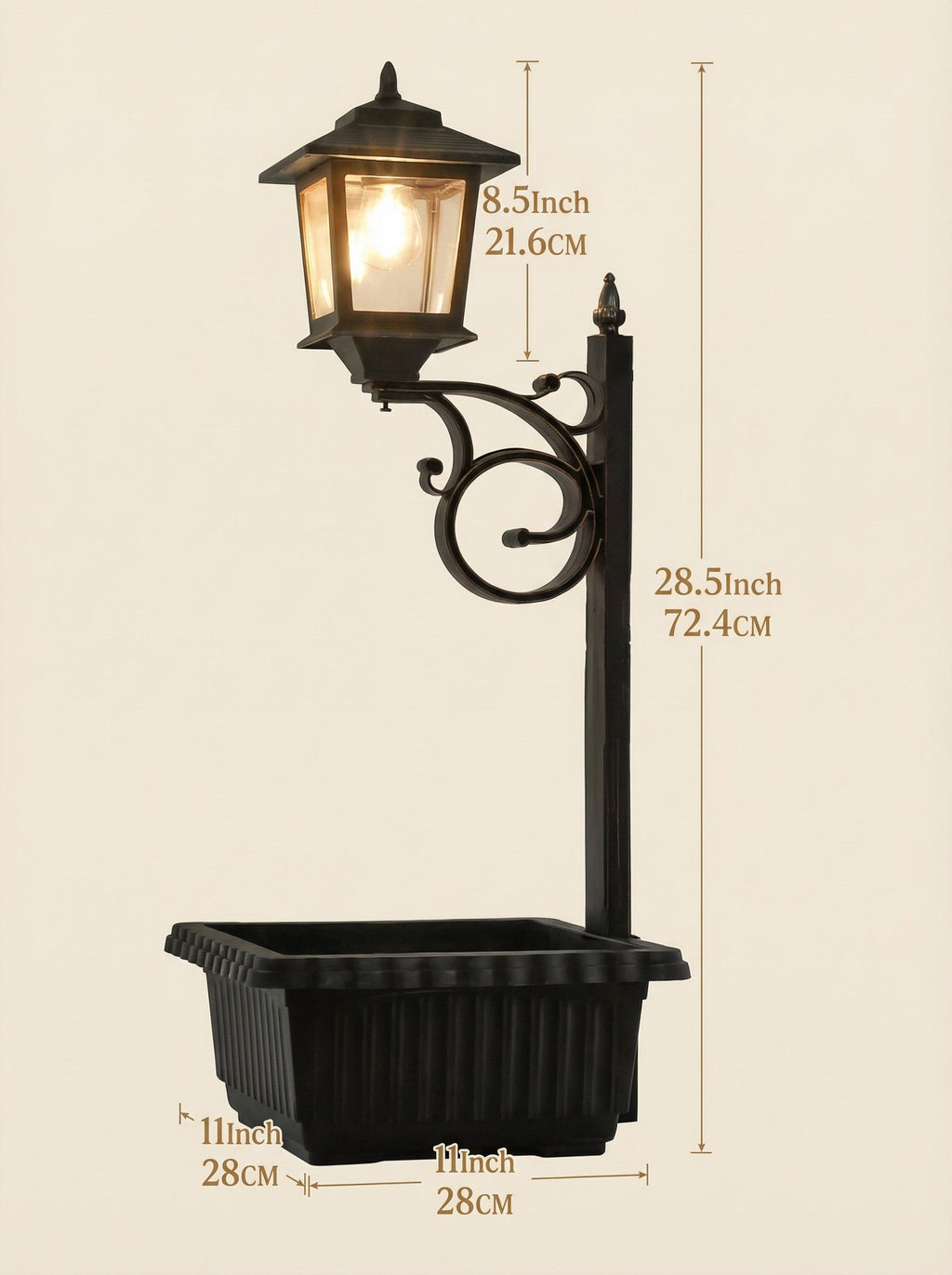 Solar Lamp Post with Planter