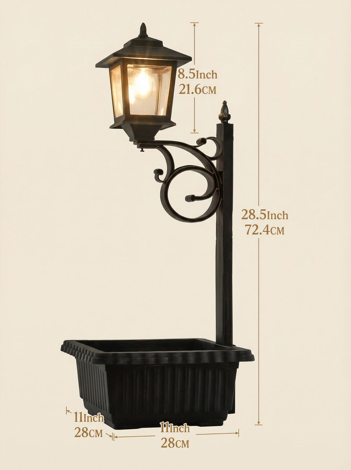 Solar Lamp Post with Planter