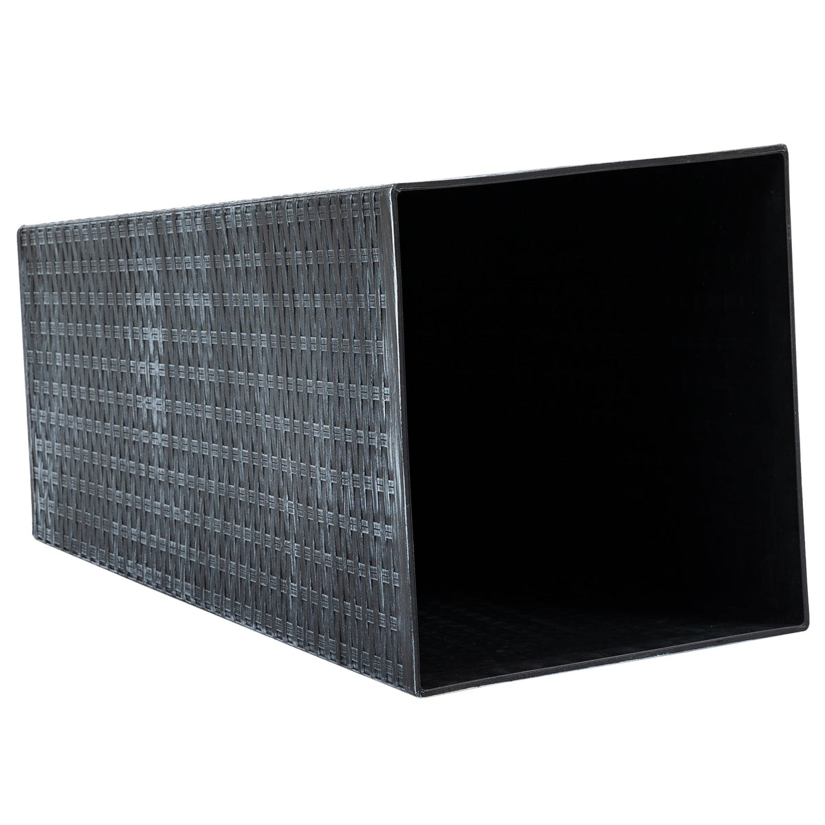 Tall Black Outdoor Planters with Drainage — Set of 3