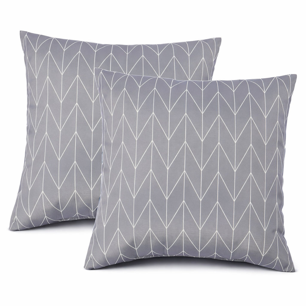 Dusty Gray Outdoor Throw Pillows – Set of 2, 18"