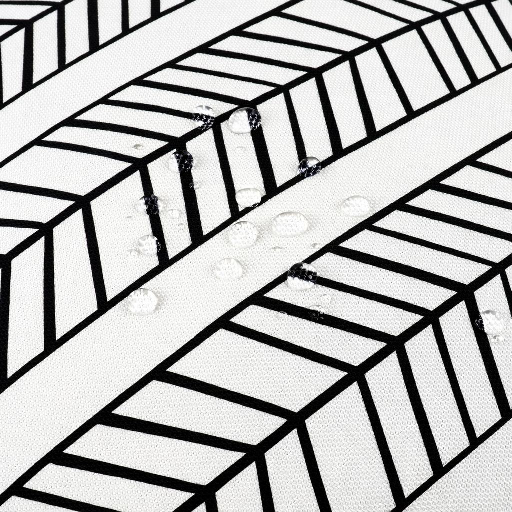 Neutral Striped Outdoor Throw Pillows – Set of 2, 18"