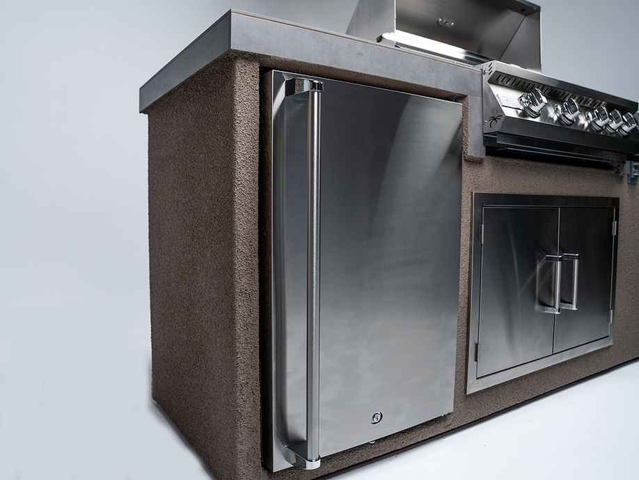 KoKoMo 7' Outdoor Kitchen Island with 32" Grill & Refrigerator