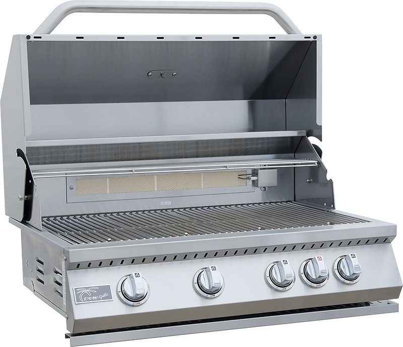 KoKoMo 7' Outdoor Kitchen Island with 32" Grill & Refrigerator