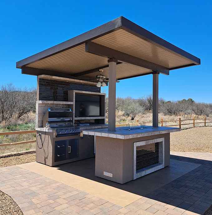 KoKoMo Baja Outdoor Kitchen with 12×12 Patio Cover