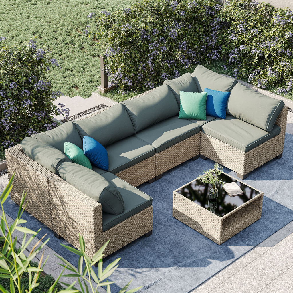 7-Piece Boho Outdoor Sectional Set