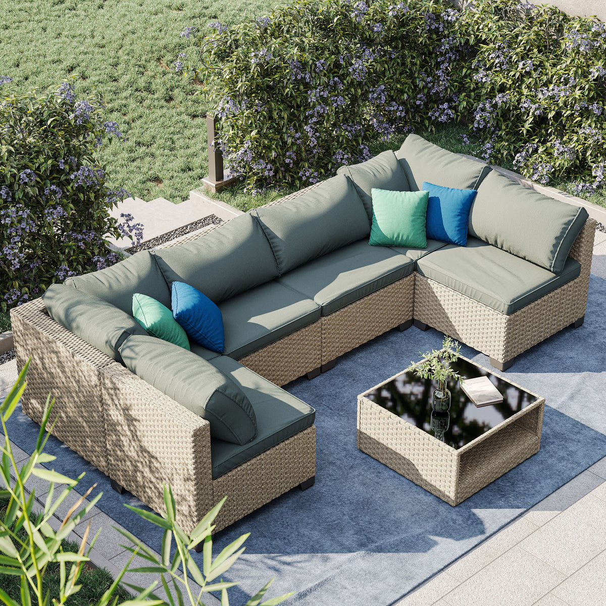 7-Piece Boho Outdoor Sectional Set
